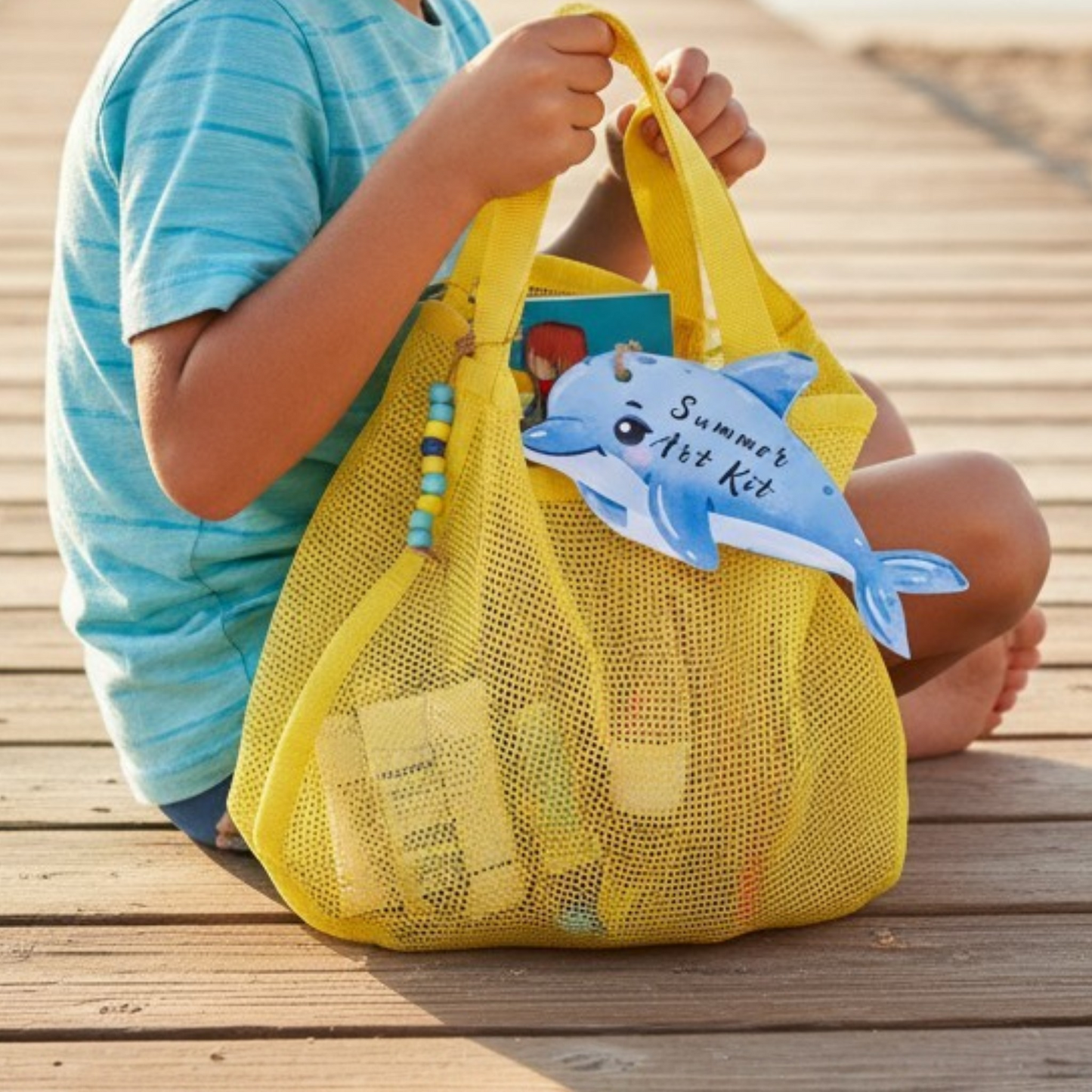 🌊 The Sea Edition – Boys | Yellow Mesh Bag