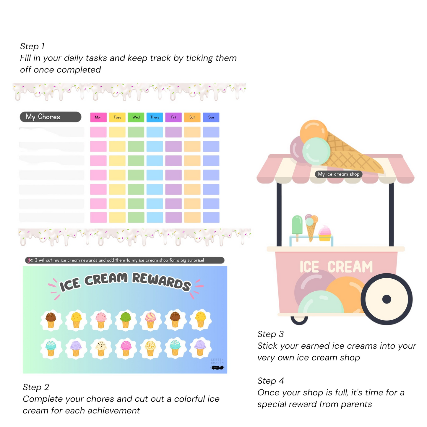🍦 The Ice Cream Edition – Boys | Blue Mesh Bag