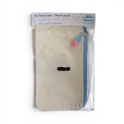 🍦 Pencil Case /  Pouch - Baby Blue with Tassels - Ice Cream Edition