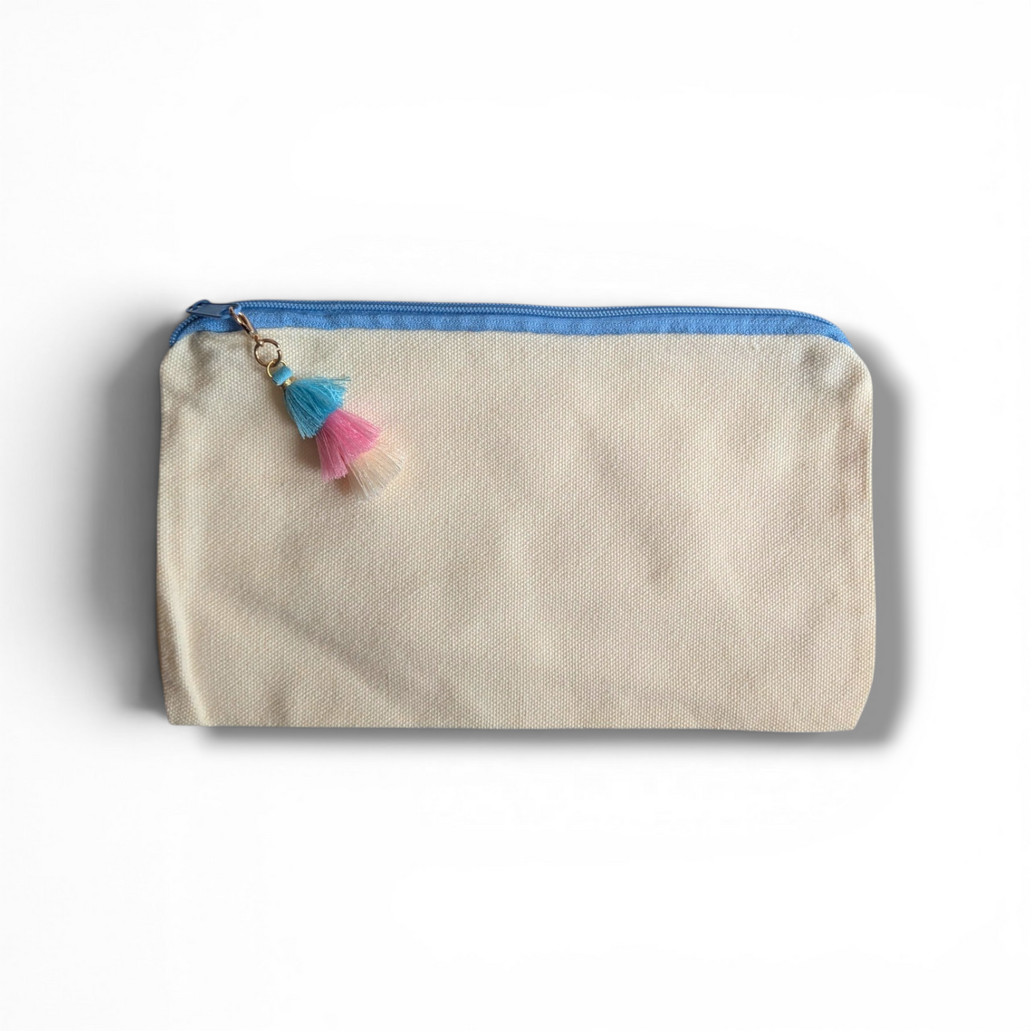 🍦 Pencil Case /  Pouch - Baby Blue with Tassels - Ice Cream Edition