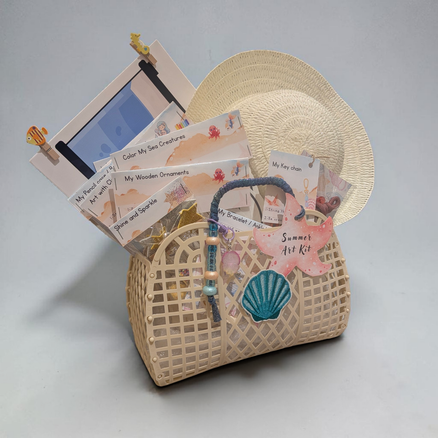 🌊 The Sea Edition – Girls | Beige Jelly Bag