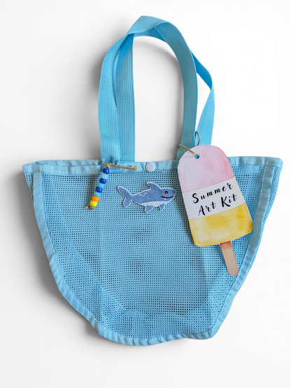 🍦 Blue Mesh Bag - Ice Cream Edition